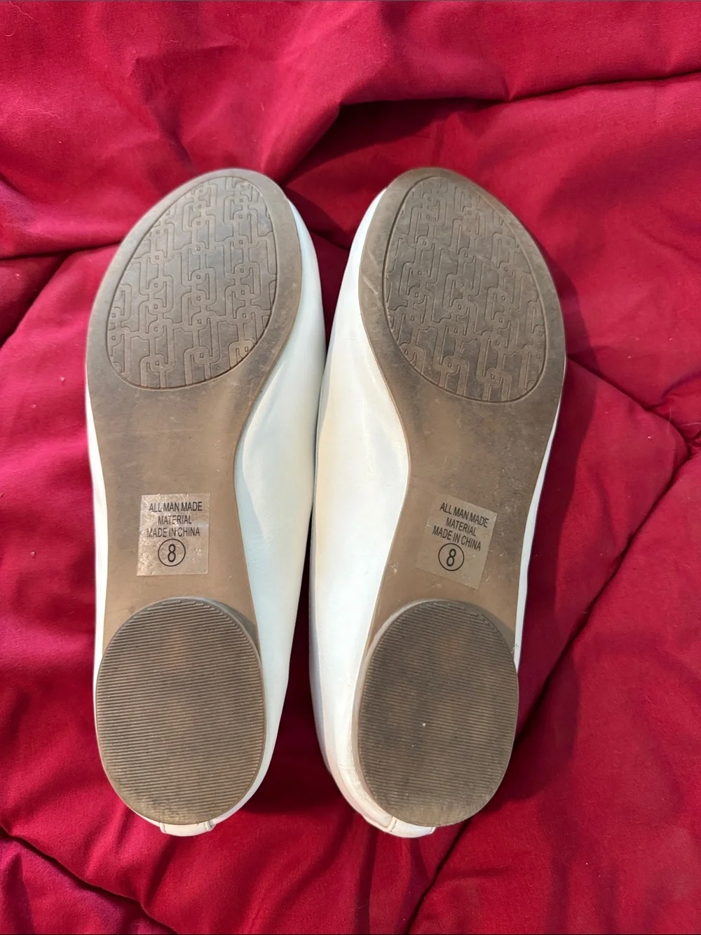 Soda White Ballet Flats with Cushioned Footbed